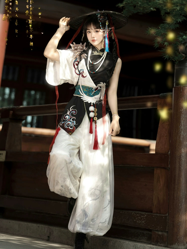 [Nuo · Spirit of the Mask] Modern Chinese Hanfu Set – Spring/Summer Commuter Ensemble