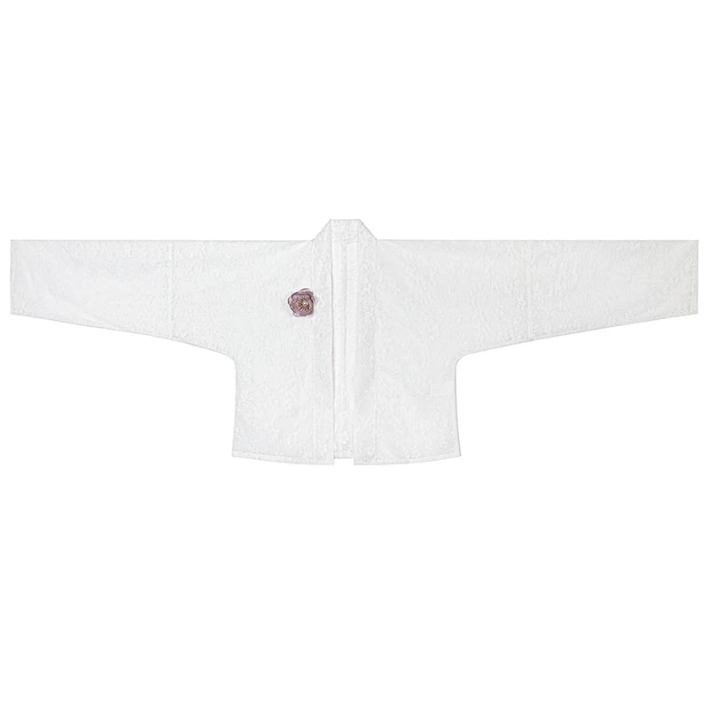 Song Style Modern Hanfu Separates and Spiral Skirt Set - neckline and closure detail