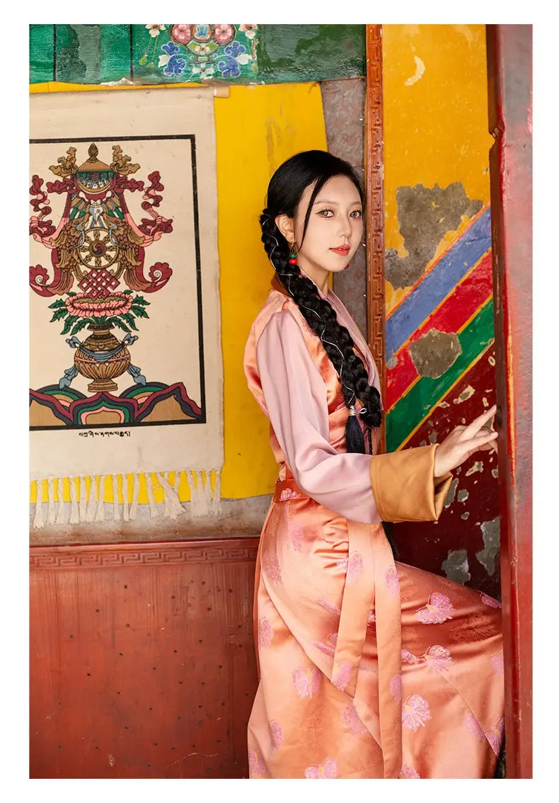 Tibetan traditional long skirt clothing