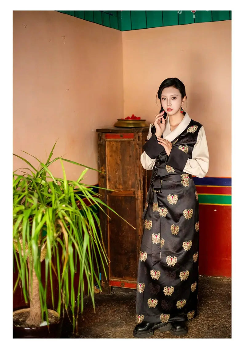 Tibetan traditional long skirt clothing