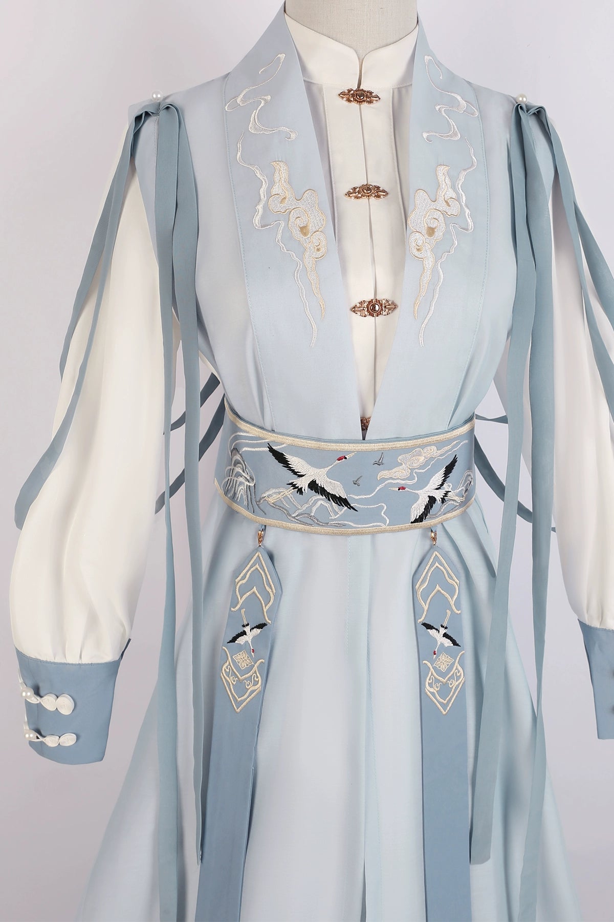 Shanjian Ming Hanfu, light blue ink painting style super immortal ancient clothing