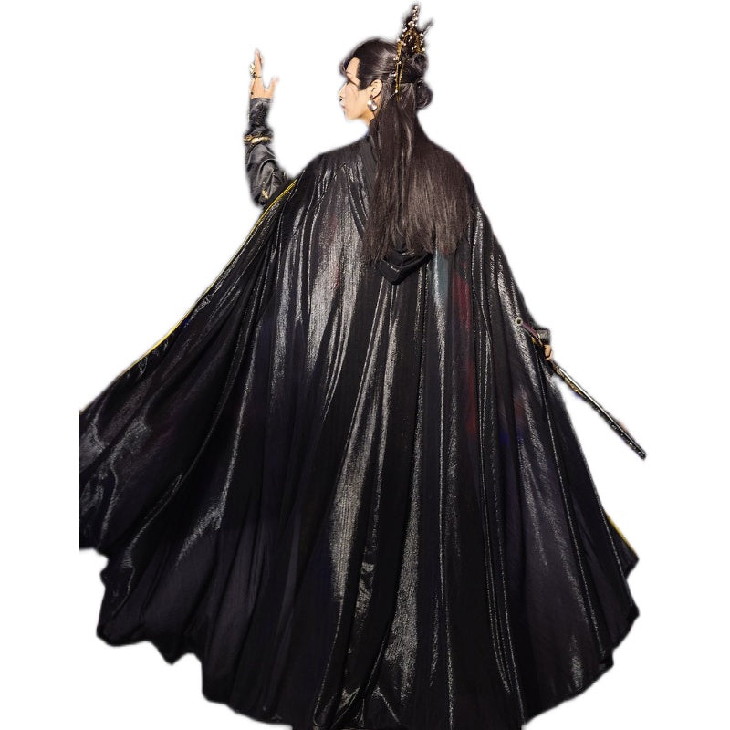 Hanfu cloak domineering men's and women's black, red and silver