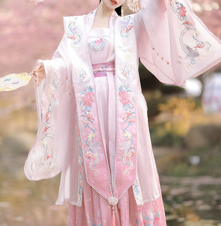 Song Dynasty Han pink Clothing Fairy Elegant Chinese Style Xiachu Ancient Clothing Spring and Autumn