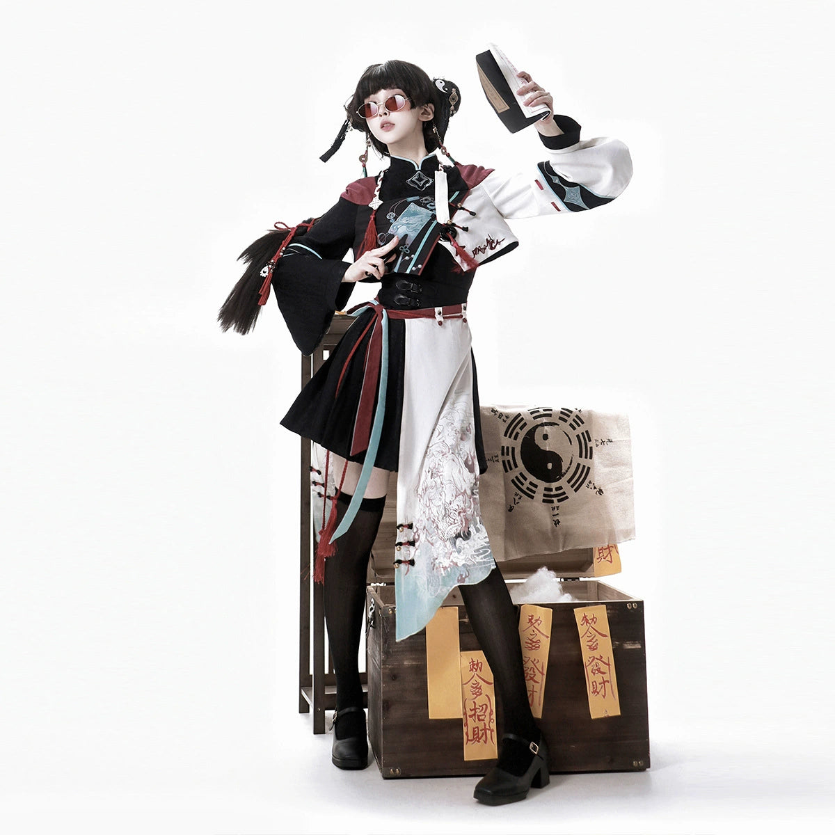 【Walk with Spirits】New Chinese Lolita Outfit – Han-Inspired Top and Skirt Duo