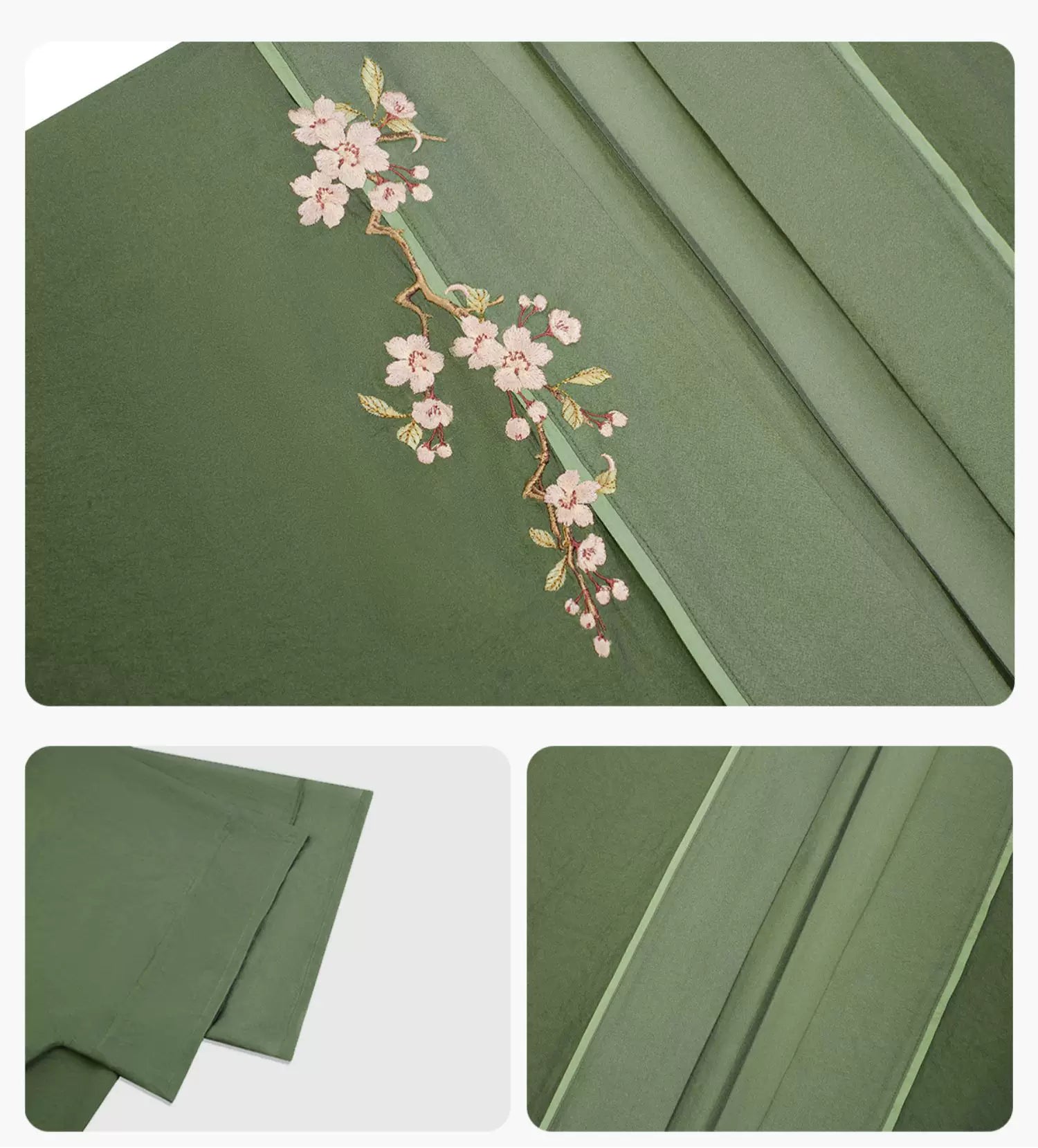 Pear Blossom Song Style Hanfu Jacket and Dress Set - garment silhouette view
