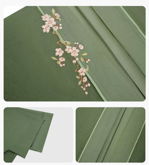 Pear Blossom Song Style Hanfu Jacket and Dress Set - garment silhouette view