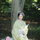 High-end lace Taisho Roman style modified kimono retro dress avocado green