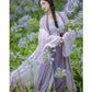 Monet Garden Pink Purple Oil Painting Sense Song Dress