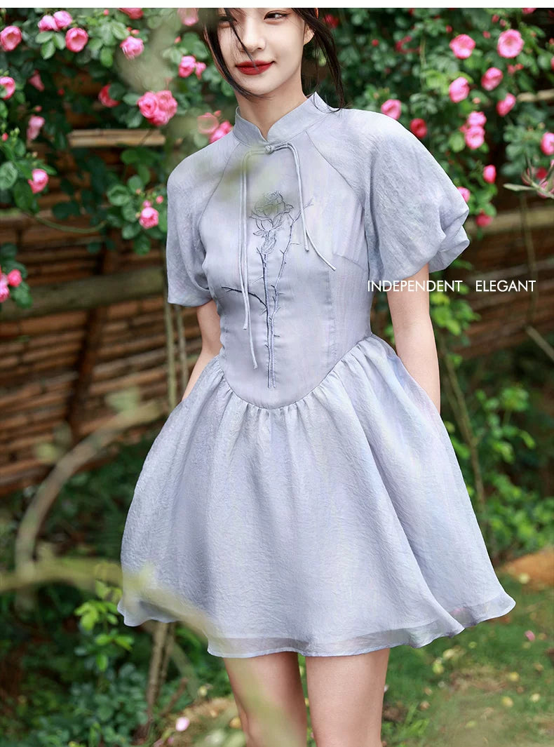 purple short chiffon dress WEDTREND Women Purple Short Junior Bridesmaid Dress with Bow A-Line Ruffled Chiffon Wedding Guest Dress, Purple / J10