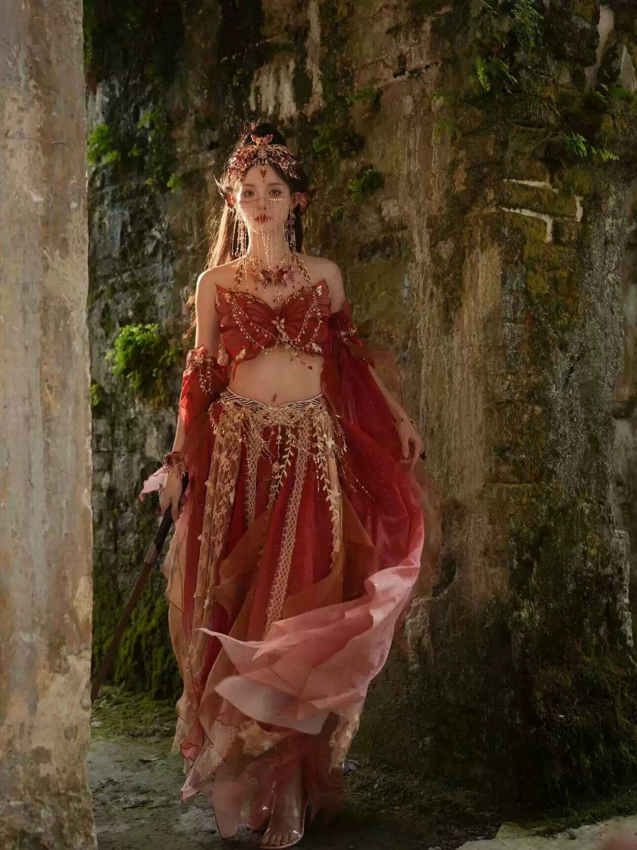 [Butterfly] Hanfu Female Embroidery Western Regions Girl Fairy Energy Suit Summer