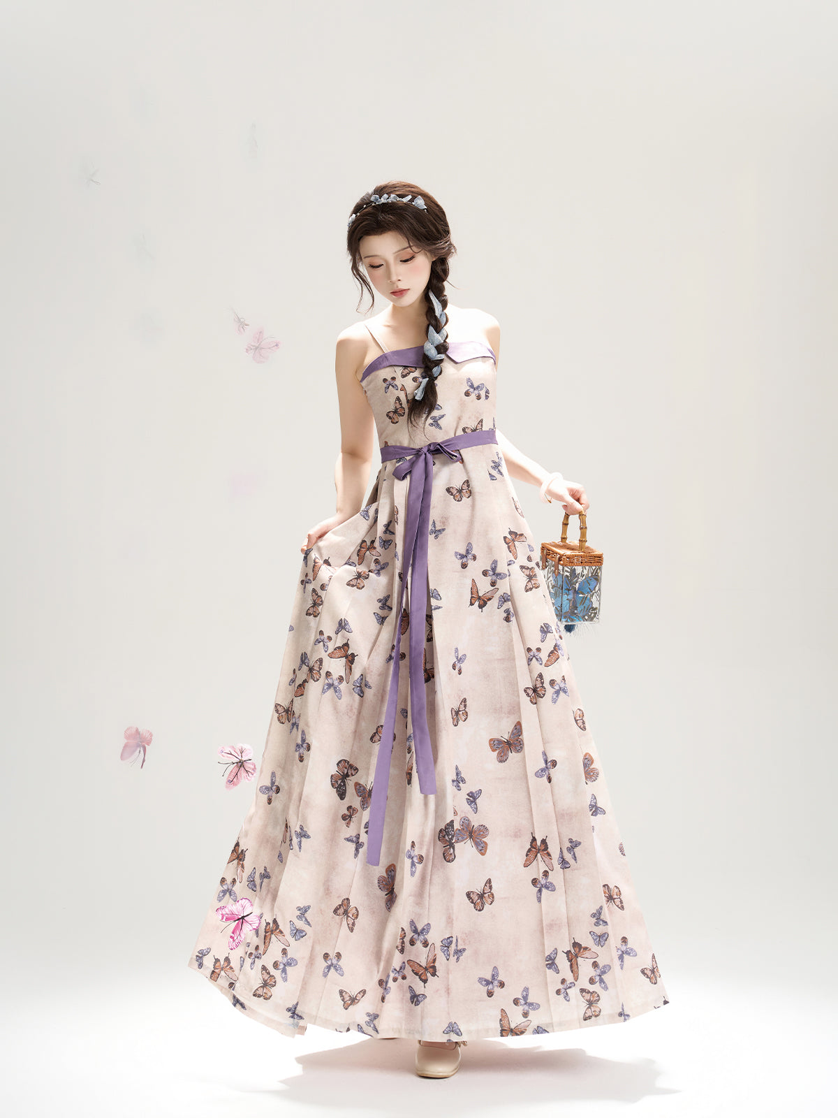 [Jinxiang Ask Butterfly] Embroidered Seizi Butterfly Horse Face Dress Song Dynasty Hanfu Spring and Summer