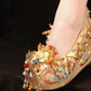 Champagne Golden Bride Chinese Wedding Shoes