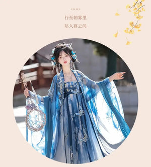 This blue hanfu for women features elegant hanfu sleeves, intricate hanfu patterns, and layered designs. Perfect as a princess hanfu dress, fairy hanfu dress, or sexy hanfu, it’s inspired by Tang Dynasty hanfu and ideal for hanfu cosplay or hanfu dance styles. Shop plus size hanfu, hanfu skirts, and more at our trusted hanfu shop. Wondering where to buy hanfu? Explore hanfu for sale from top Chinese clothing brands and the best Chinese designer clothing websites at our Chinese clothing store online.