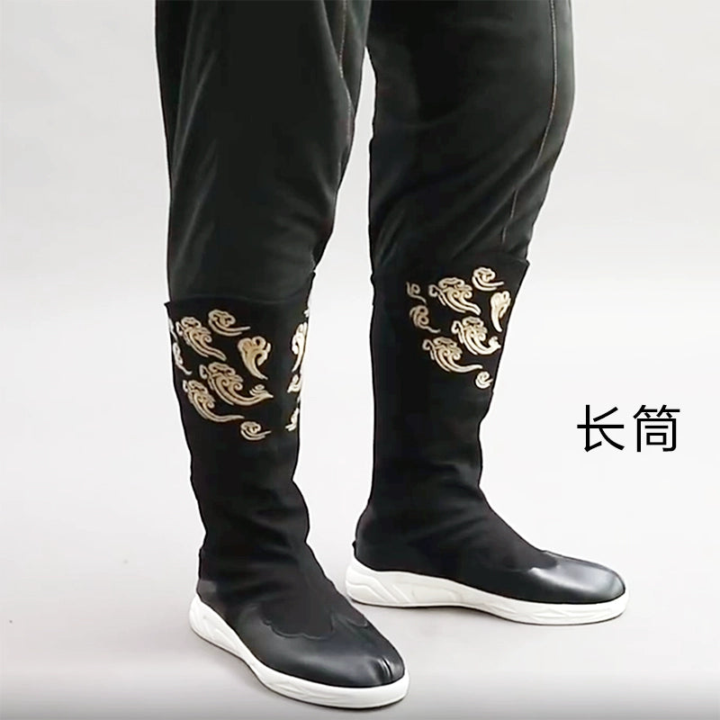 Men's shoes retro official boots auspicious cloud embroidery