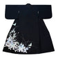 Black Yukata Vintage Dress Improved Kimono Butterfly