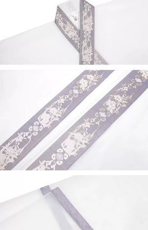 Ink Blue Jin Dynasty Hanfu Separates and 3-Piece Set - garment silhouette view