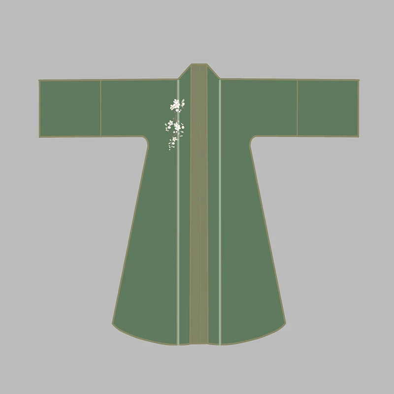 Pear Blossom Song Style Hanfu Jacket and Dress Set - three-quarter styling view