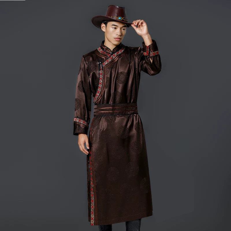 Men's Mongolian Robe | Traditional Long Robe for Daily Life & Performance