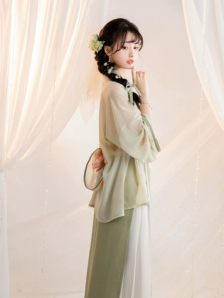 Indulge in the elegance of the Song Dynasty with our exquisite collection of Casual Hanfu. Step into summer with our refreshing Green Suit, meticulously designed to capture the essence of traditional Chinese fashion. Whether you're seeking a Hanfu dress, hair accessories, or a complete ensemble, our range offers versatile options for every occasion. Embrace the timeless charm of Hanfu fashion and explore our selection today.