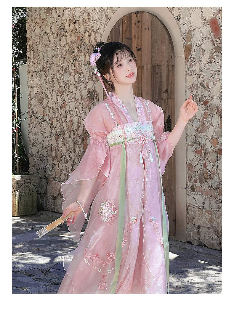 cherry blossom pink hanfu dress Flower Pink Hanfu Dress