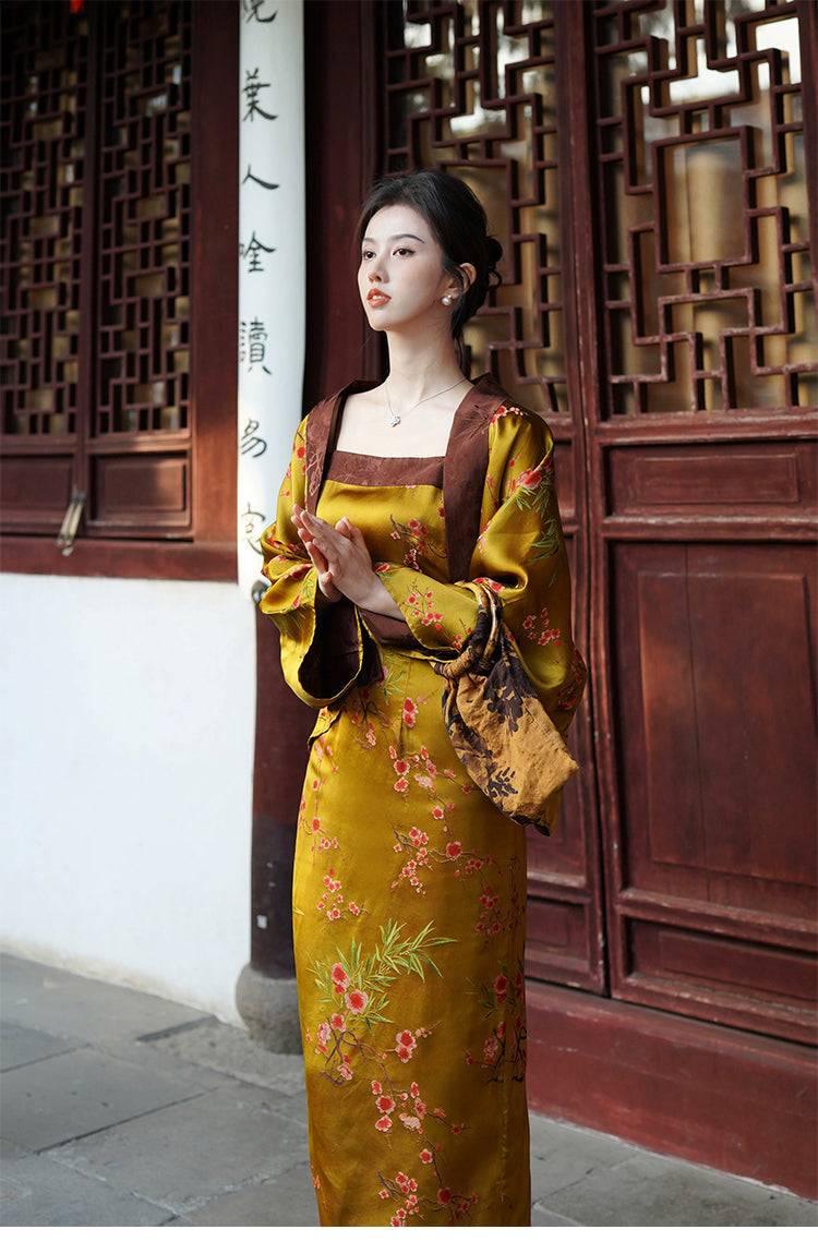 Golden Jelly Dress Set - Women's Jacquard Dress | High-end Yarn