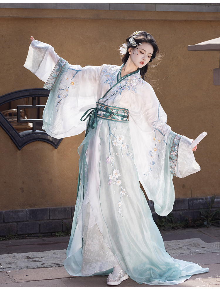 [Zhihua] Warring States robe trailing straight train embroidery Hanfu