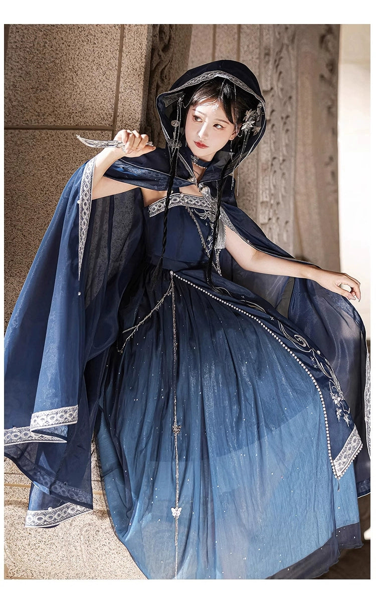 Discover a blue modern hanfu with elegant hanfu sleeves, a stylish hanfu jacket, and timeless charm. Perfect for princess hanfu dress, fairy hanfu dress, or casual hanfu, it suits every hanfu woman. Pair with a hanfu shirt or wear it as a modern hanfu dress. Inspired by Ming Dynasty hanfu, it’s ideal for hanfu cosplay or as a cozy winter hanfu. Visit our hanfu shop for the best modernised hanfu and authentic blue hanfu.