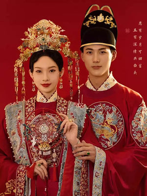 Discover elegant red Chinese wedding dresses, cheongsam wedding dresses, and Chinese collar wedding gowns. For men, shop Chinese wedding suits, male outfits, and wedding hanfu. Our collection includes plus size Chinese wedding dresses, modern Chinese wedding dresses, and accessories like Chinese wedding shoes and flowers. Don’t miss our Chinese wedding cabinet for special occasions.