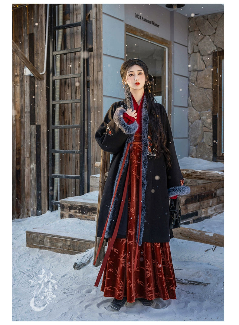 [Snow guest] Song Hanfu autumn and winter woolen set