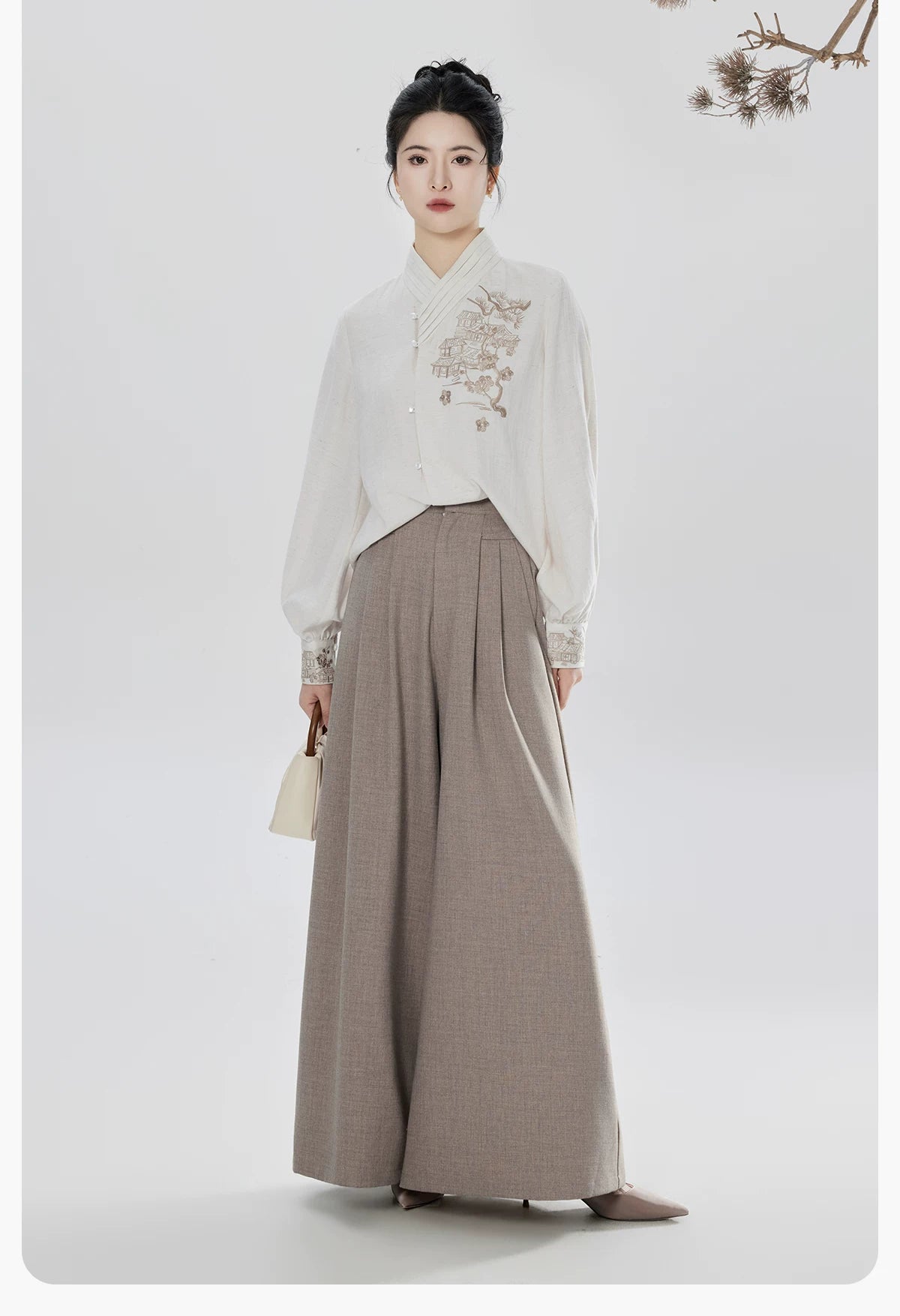 Songyu modern Hanfu floral shirt Song pants and skirt product photo 18