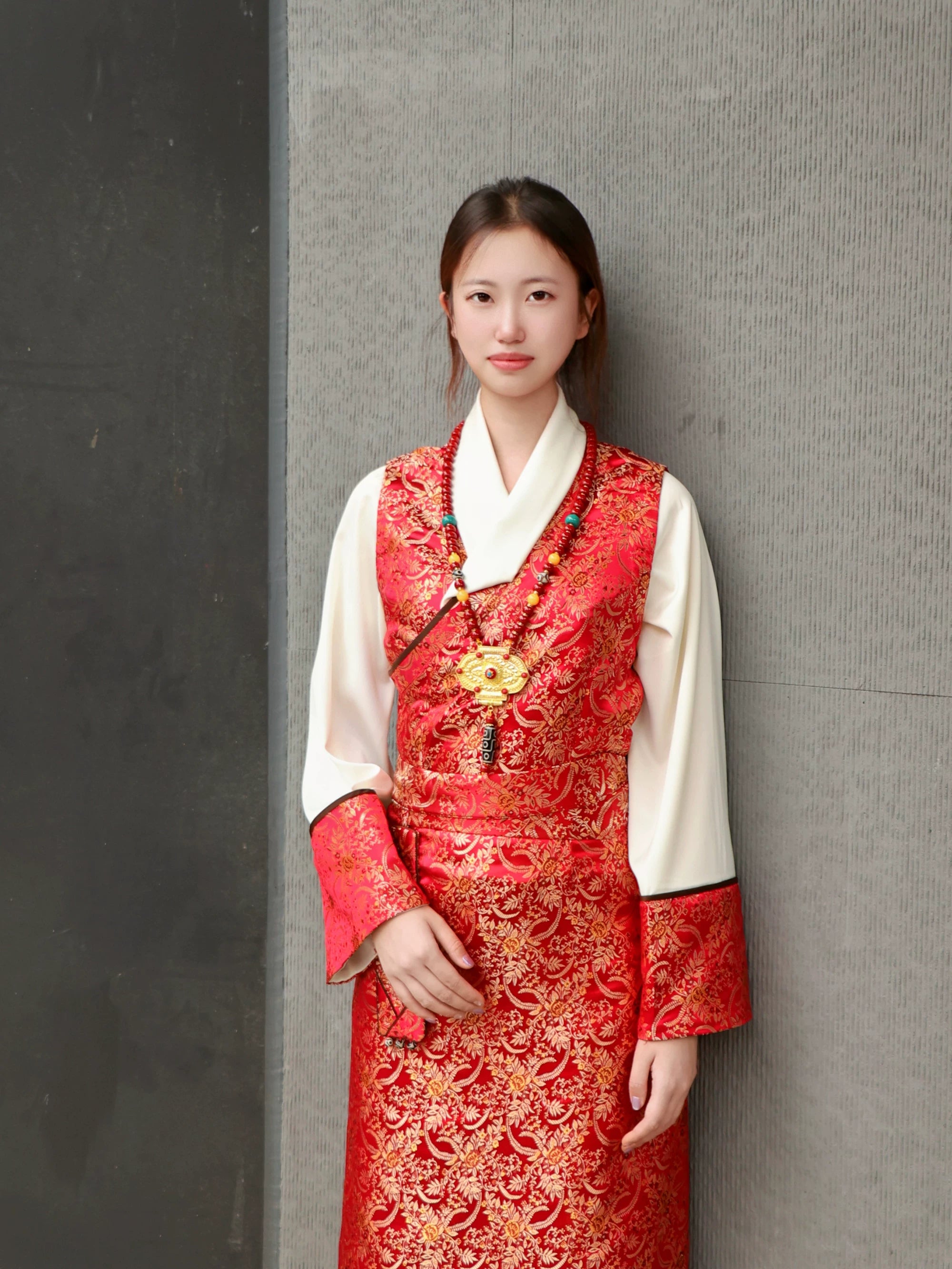 Improved Tibetan Dress | Women's Traditional Bola Xizang Clothing New Lhasa Style