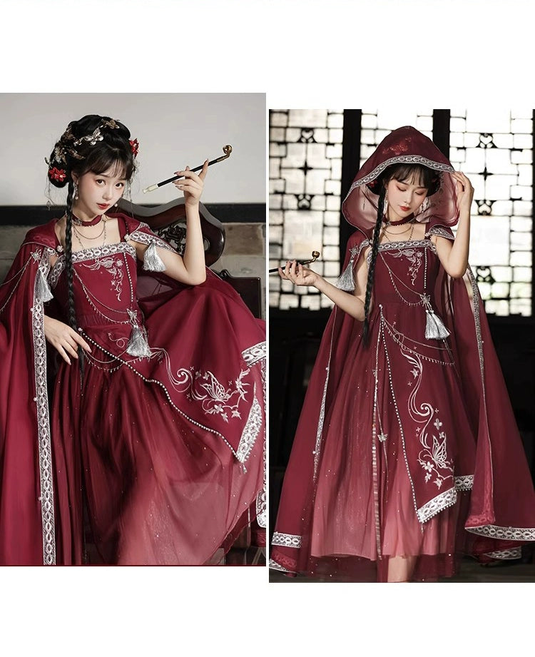 Discover a red modern hanfu with elegant hanfu sleeves, a stylish hanfu jacket, and timeless charm. Perfect for princess hanfu dress, fairy hanfu dress, or casual hanfu, it suits every hanfu woman. Pair with a hanfu shirt or wear it as a modern hanfu dress. Inspired by Ming Dynasty hanfu, it’s ideal for hanfu cosplay or as a cozy winter hanfu. Visit our hanfu shop for the best modernised hanfu and authentic blue hanfu.