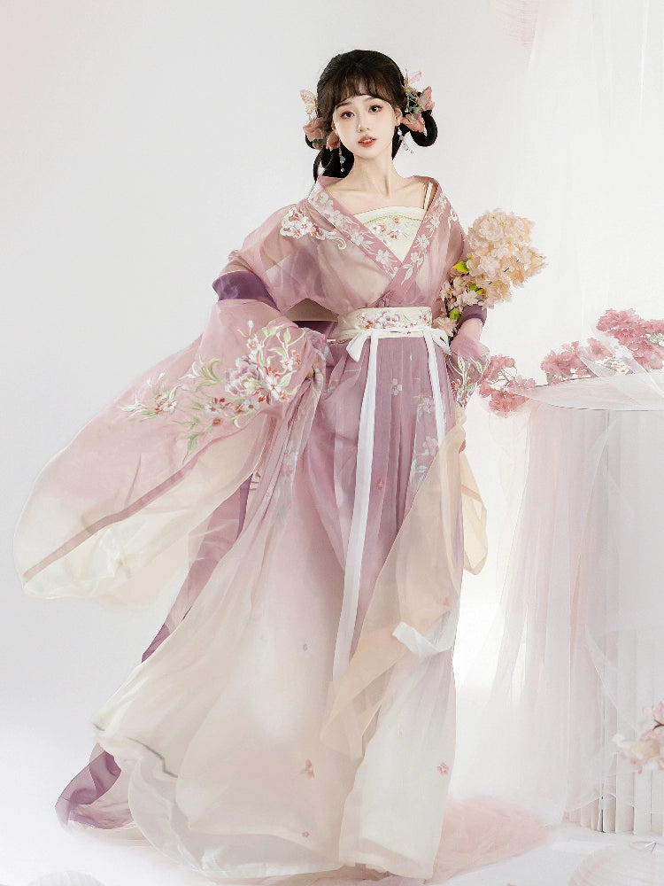 Hua Yuanyue, Hanfu female Wei Jinfeng Nanbei Dynasty big-sleeved shirt, daily fairy energy spring and summer suit
