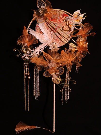 橘鹤｜bride wedding antique handmade fan