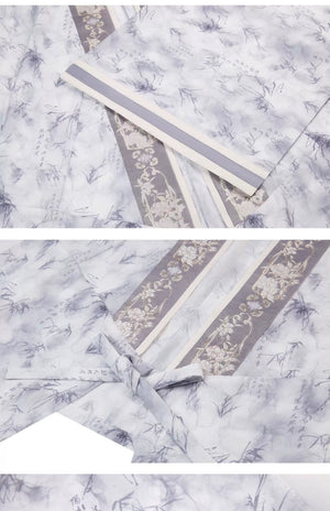 Ink Blue Jin Dynasty Hanfu Separates and 3-Piece Set - full outfit view