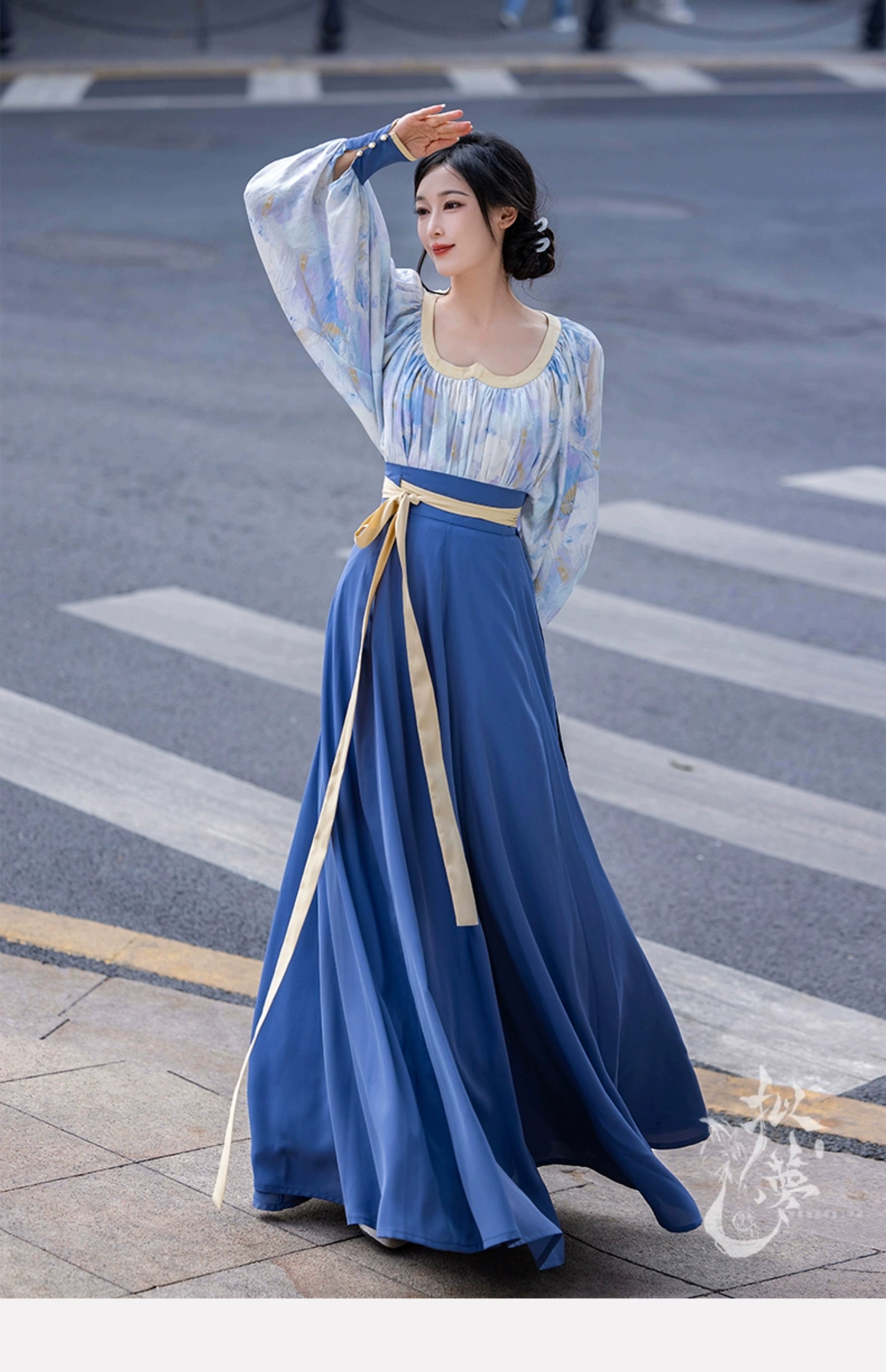 This blue modern hanfu features elegant hanfu sleeves, a stylish hanfu jacket, and timeless charm. Perfect for a princess hanfu dress, fairy hanfu dress, or casual hanfu, it suits every hanfu woman. Layer with a hanfu shirt or wear as a modern hanfu dress, inspired by Ming Dynasty hanfu. Ideal for hanfu cosplay or as a cozy winter hanfu, it’s available at our trusted hanfu shop. Wondering where to buy hanfu? Start here for authentic styles.