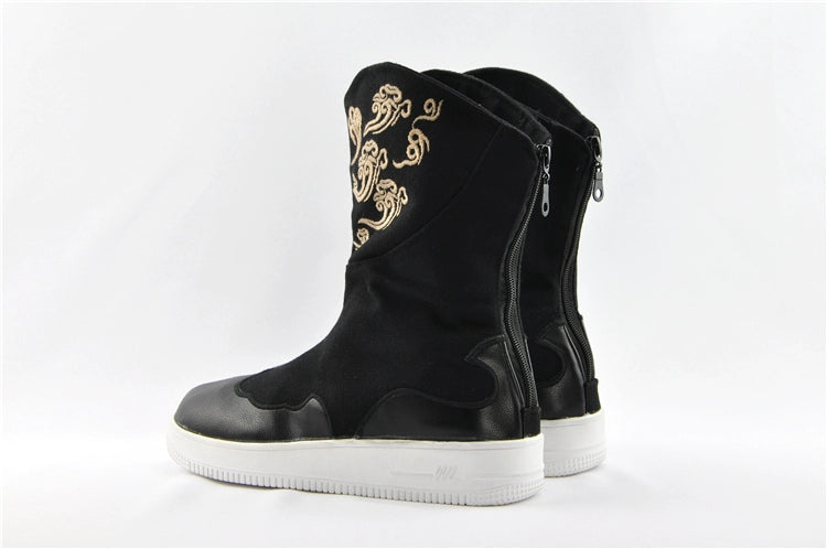 Men's shoes retro official boots auspicious cloud embroidery