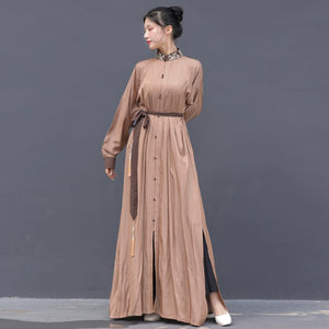 Introducing our New Chinese Style Everyday Stand-Up Collar Dress Shirt Long Skirt and Hanfu Women's Green Daily Long Gown Wrap Skirt. Explore our collection of Song Dynasty-inspired clothing, including shirts and skirts. Embrace the timeless elegance of Hanfu fashion with shades of pink, red, and green. Elevate your wardrobe with regal princess-inspired dresses and modern twists on traditional attire. Shop now and immerse yourself in the rich heritage of Chinese culture.