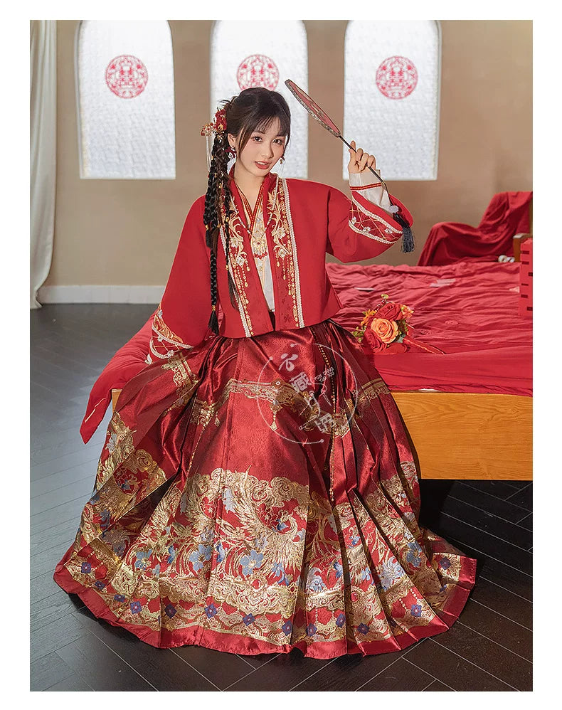 Luan Feng Heming red wedding Hanfu set product photo 15