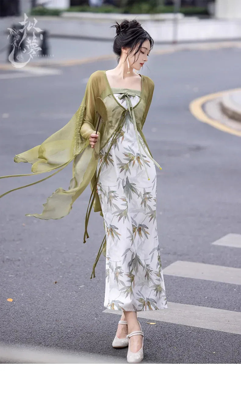 Original Commuting Super Immortal Qi Robe with Dream Wind, Bamboo Country Style, New Chinese Hanfu Dress, Spring/Summer 2024 New Edition Yandan_Hanfu Original Commuting Super Immortal Qi Robe with Dream Wind, Bamboo Country Style, New Chinese Hanfu Dress, Spring/Summer 2024 New Edition Yandan_Hanfu