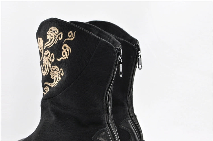 Men's shoes retro official boots auspicious cloud embroidery