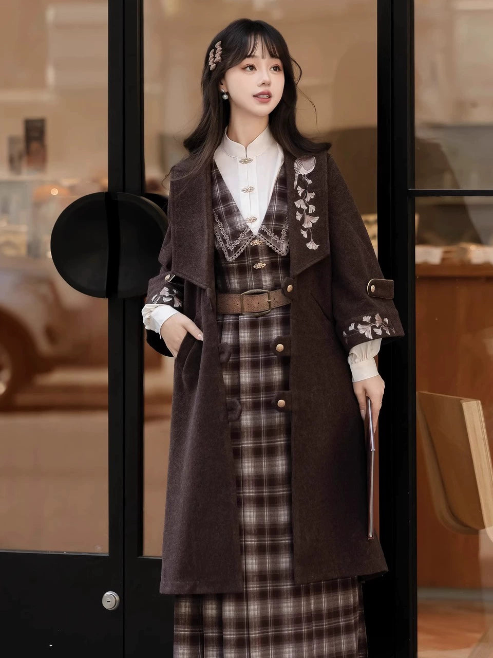 Autumn and winter wear suit women's woolen coat