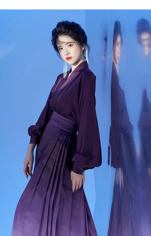 Discover a Purple modern hanfu with elegant hanfu sleeves, a stylish hanfu jacket, and timeless charm. Perfect for princess hanfu dress, fairy hanfu dress, or casual hanfu, it suits every hanfu woman. Pair with a hanfu shirt or wear it as a modern hanfu dress. Inspired by Ming Dynasty hanfu, it’s ideal for hanfu cosplay or as a cozy winter hanfu. Visit our hanfu shop for the best modernised hanfu and authentic blue hanfu. 