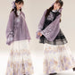 [Flower Mist] Pipa Sleeve Crossneck Shirt Ming Hanfu Women's Black Skirt Horse Skirt Set