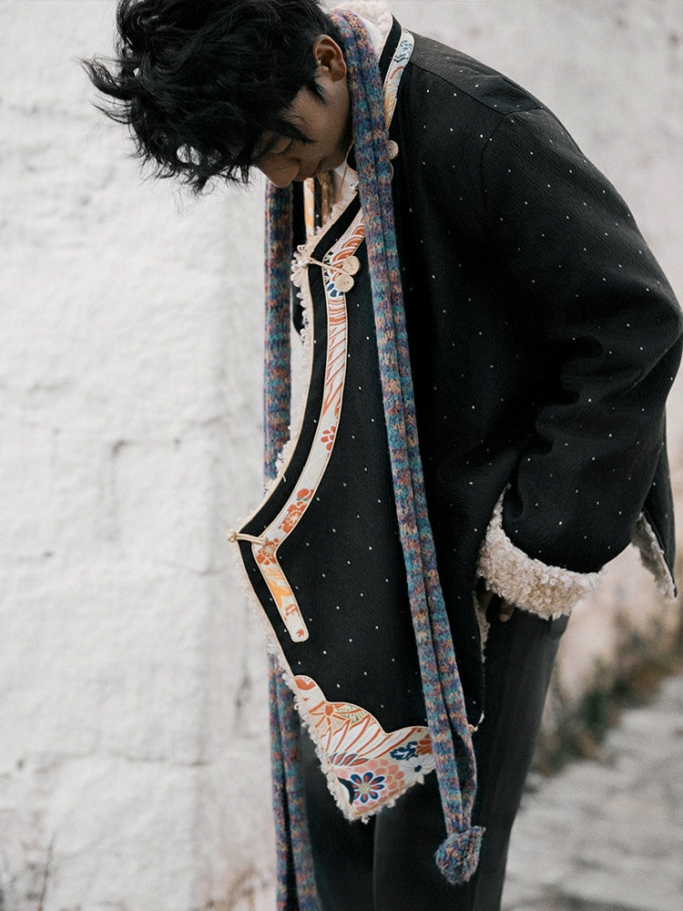 Heritage Tibetan Men's Winter Coat – Cotton Padded Jacket with Shearling Lining