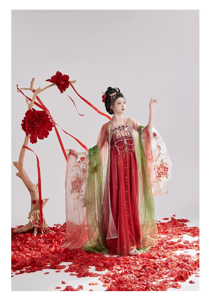 Discover red traditional hanfu for women with elegant hanfu sleeves, intricate hanfu patterns, and layered designs. Perfect as a princess hanfu dress, fairy hanfu dress, or sexy hanfu, it’s ideal for hanfu cosplay, hanfu dance style, or casual wear. Shop plus size hanfu, hanfu skirts, and more at our trusted hanfu shop, featuring hanfu for sale from top chinese clothing brands and the best Chinese designer clothing websites.