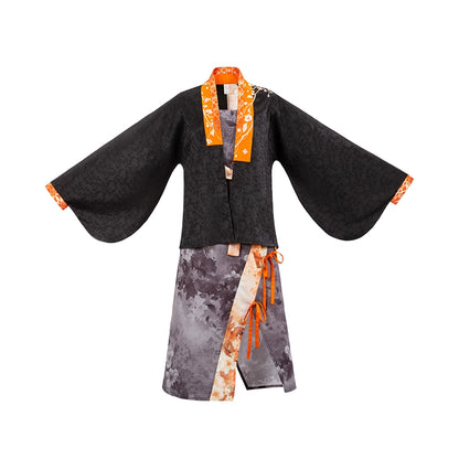 Black&Orange Modern Hanfu（Three Piece Set）