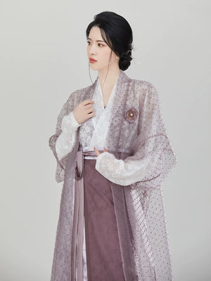 Song Style Modern Hanfu Separates and Spiral Skirt Set - garment silhouette view