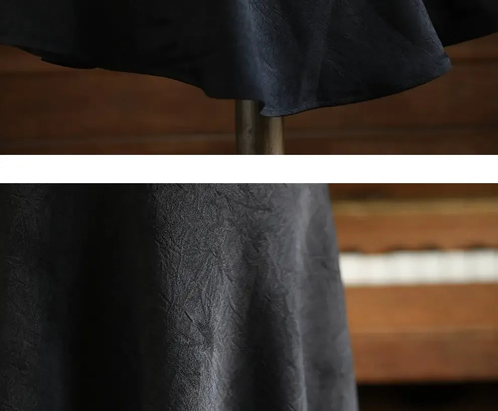 Black Qipao Dress – New Chinese Style Plus Size Vintage-Inspired Elegant Daily Cheongsam for Women - Yandan_Hanfu