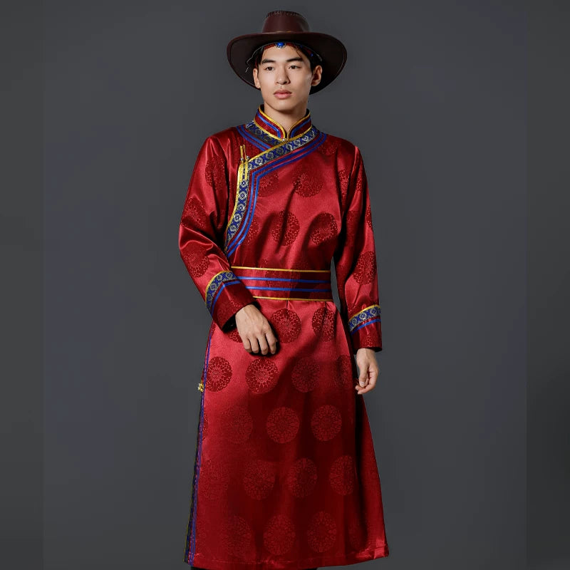 Men's Mongolian Robe | Traditional Long Robe for Daily Life & Performance